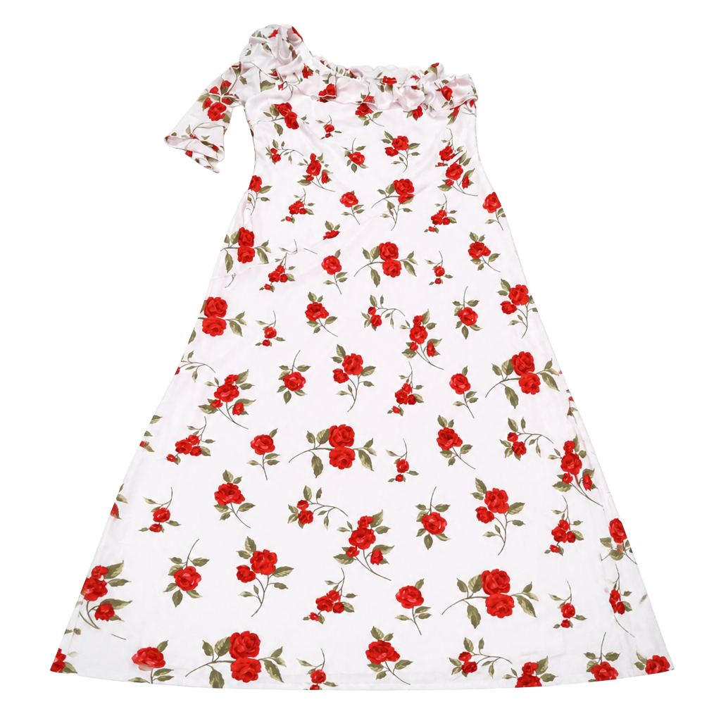Wild Fable Women's One-Shoulder Ruffle Maxi Dress in Pink Floral Print 1