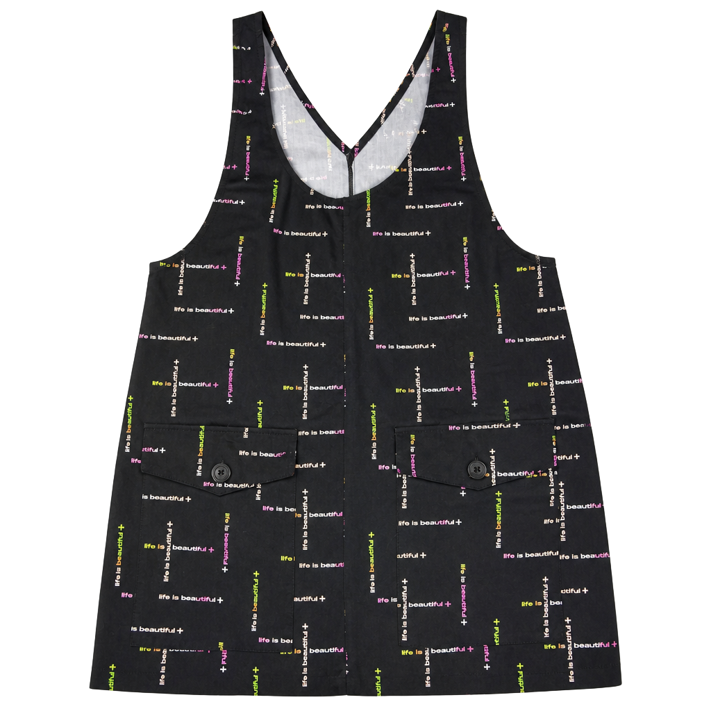 Life Is Beautiful Music Festival Logo Print Overall Dress Black Size US 12 1