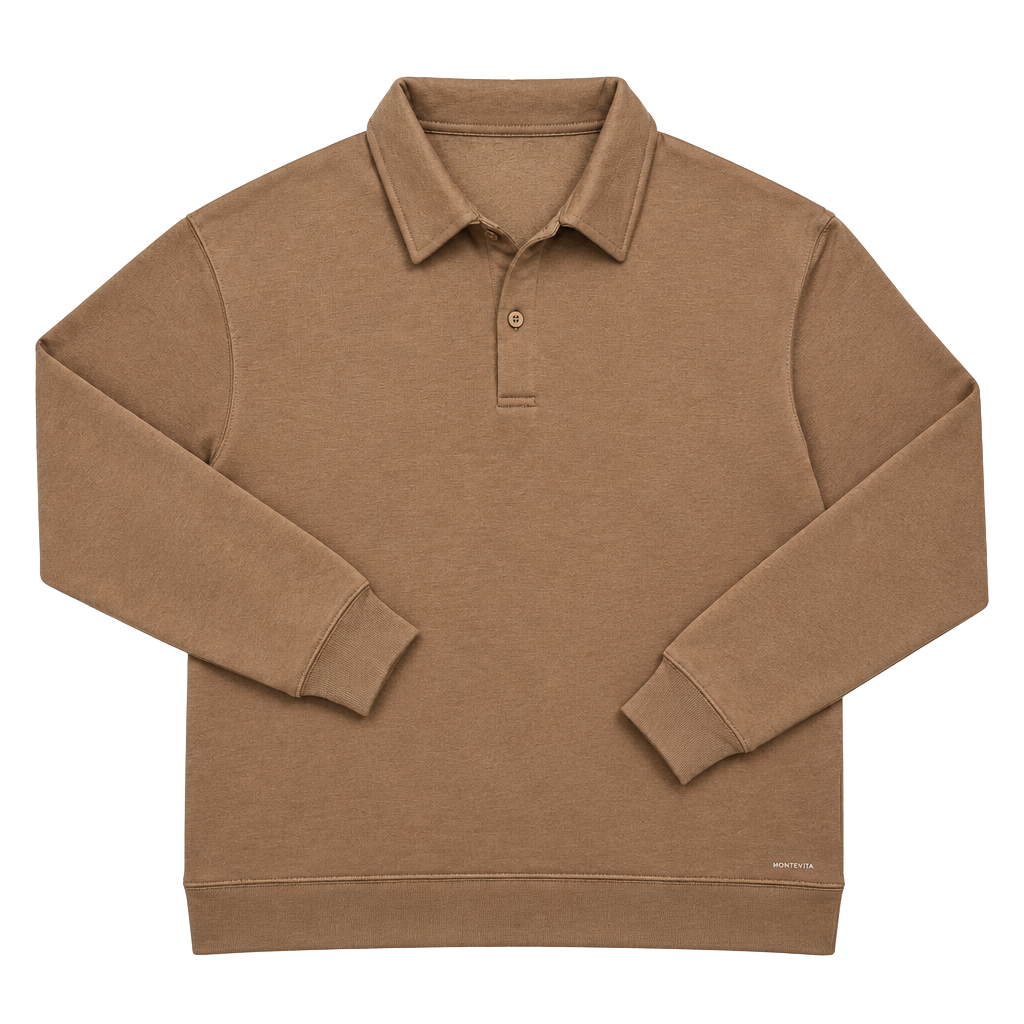 Mondetta Polo Sweatshirt Size S Brown 1