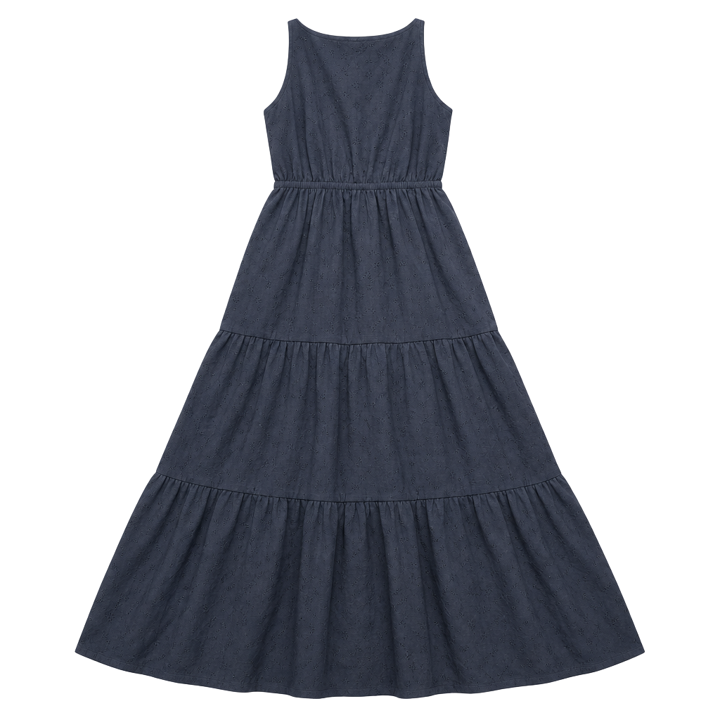 Black Tiered Midi Dress 1