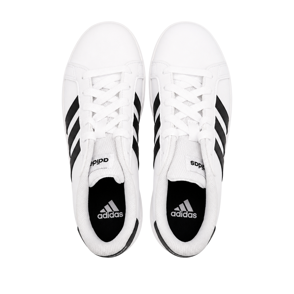 Adidas Grand Court 2.0 Youth Sneakers Size 2.5 White/Black GW6511 1