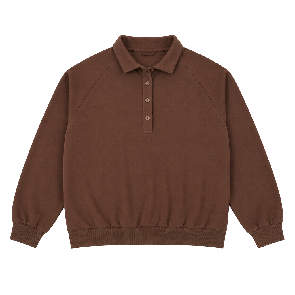 PrettyGarden Women's XXL Brown Collared Polo Pullover Sweatshirt 1