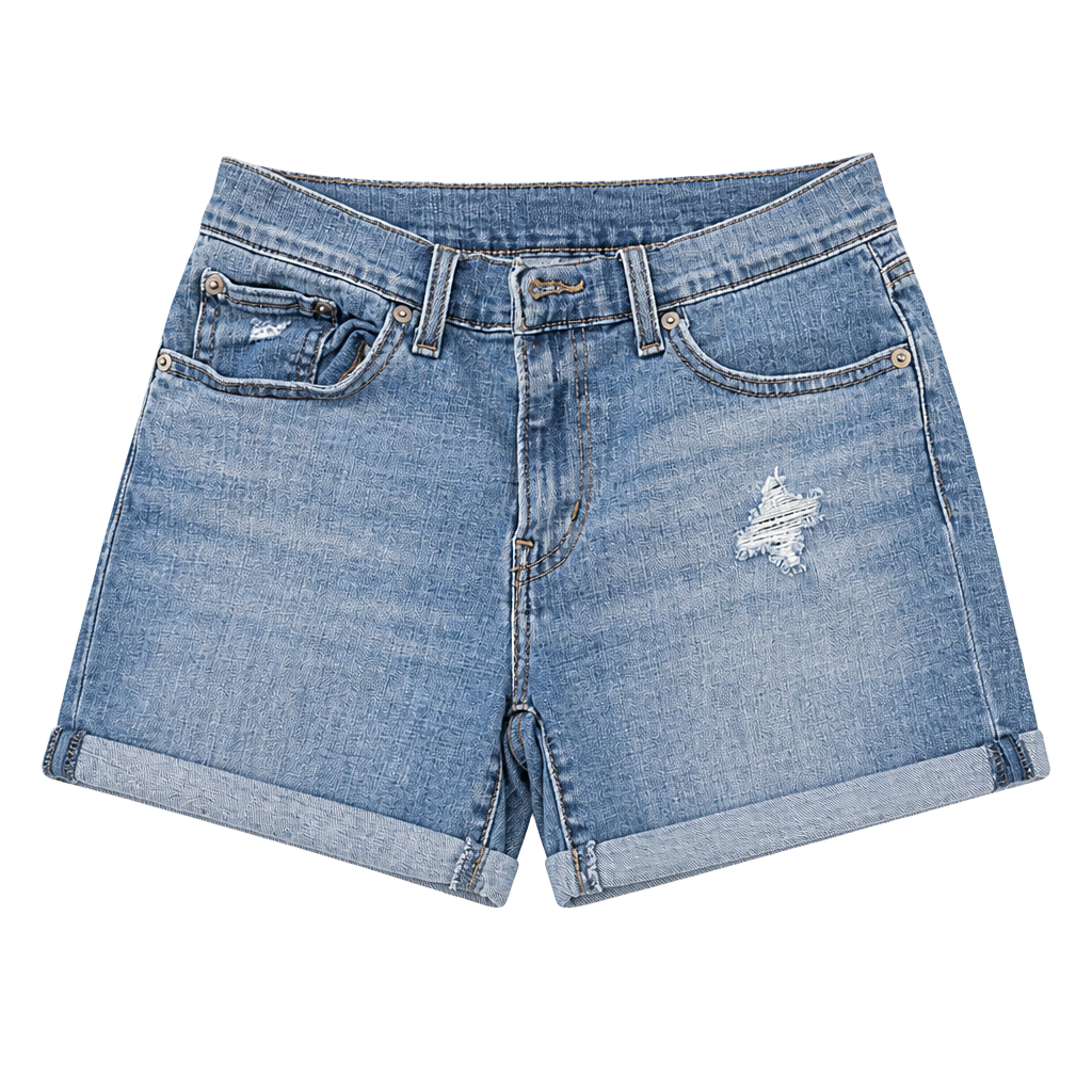 Levi's Mid Length Distressed Cuffed Denim Shorts Size 27 1