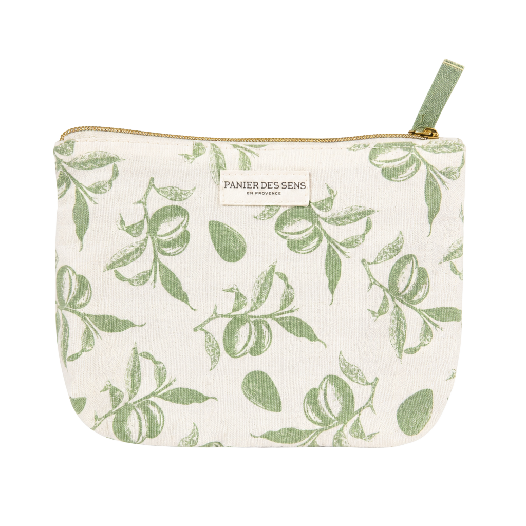Panier Des Sens En Provence Canvas Cosmetic Travel Pouch - Almond Print 1