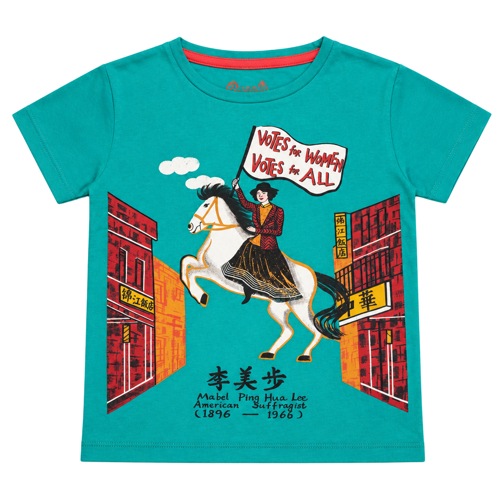 Piccolina Mabel Ping Hua Lee Trailblazer T-Shirt Size 5t Teal Graphic Tee 1