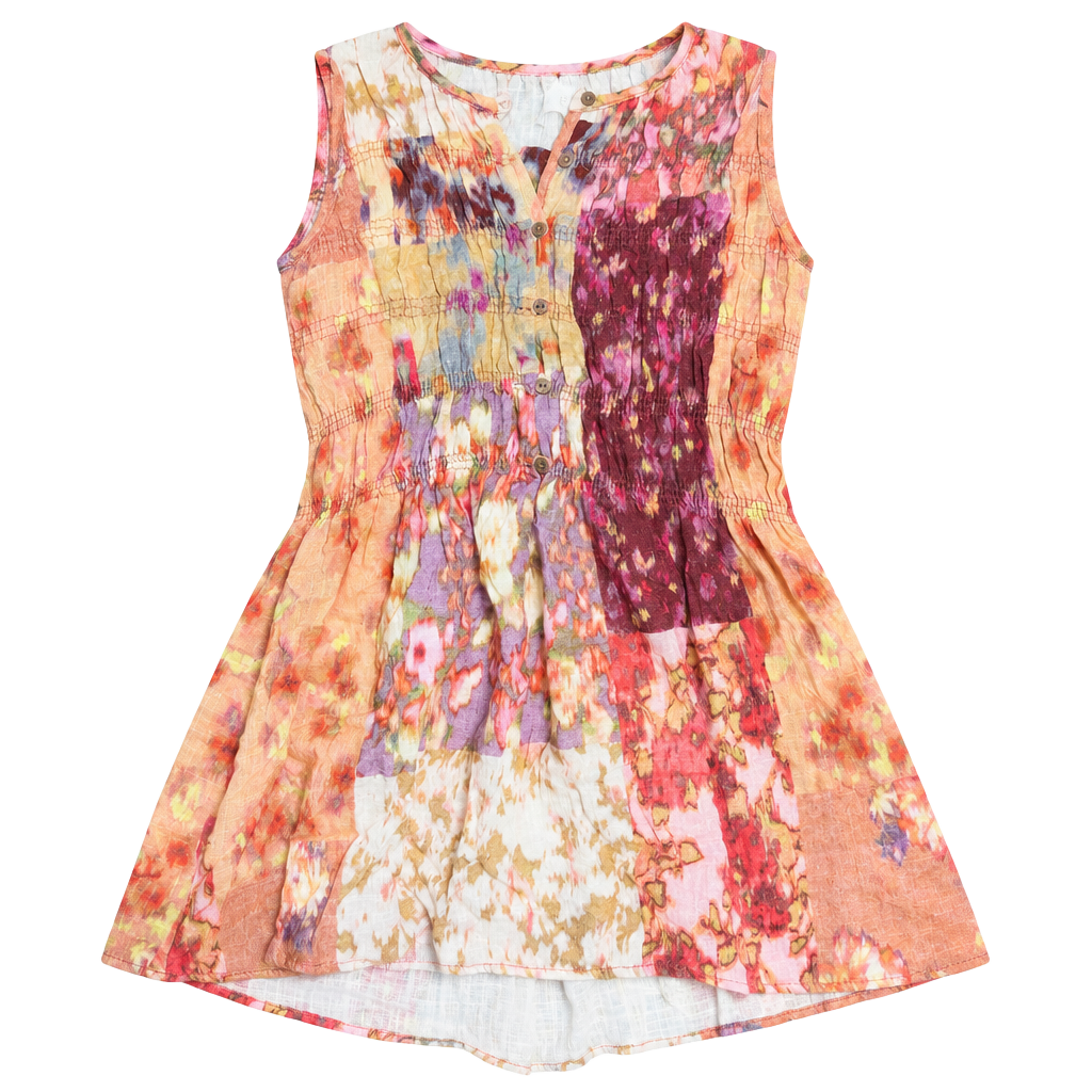 Zara Patchwork Dress Size 6 Multi Floral Boho Summer 1