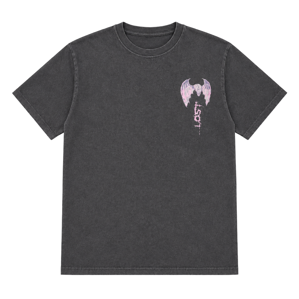 Lost Enterprises T-Shirt Size Large Dark Gray Skull Wing 1