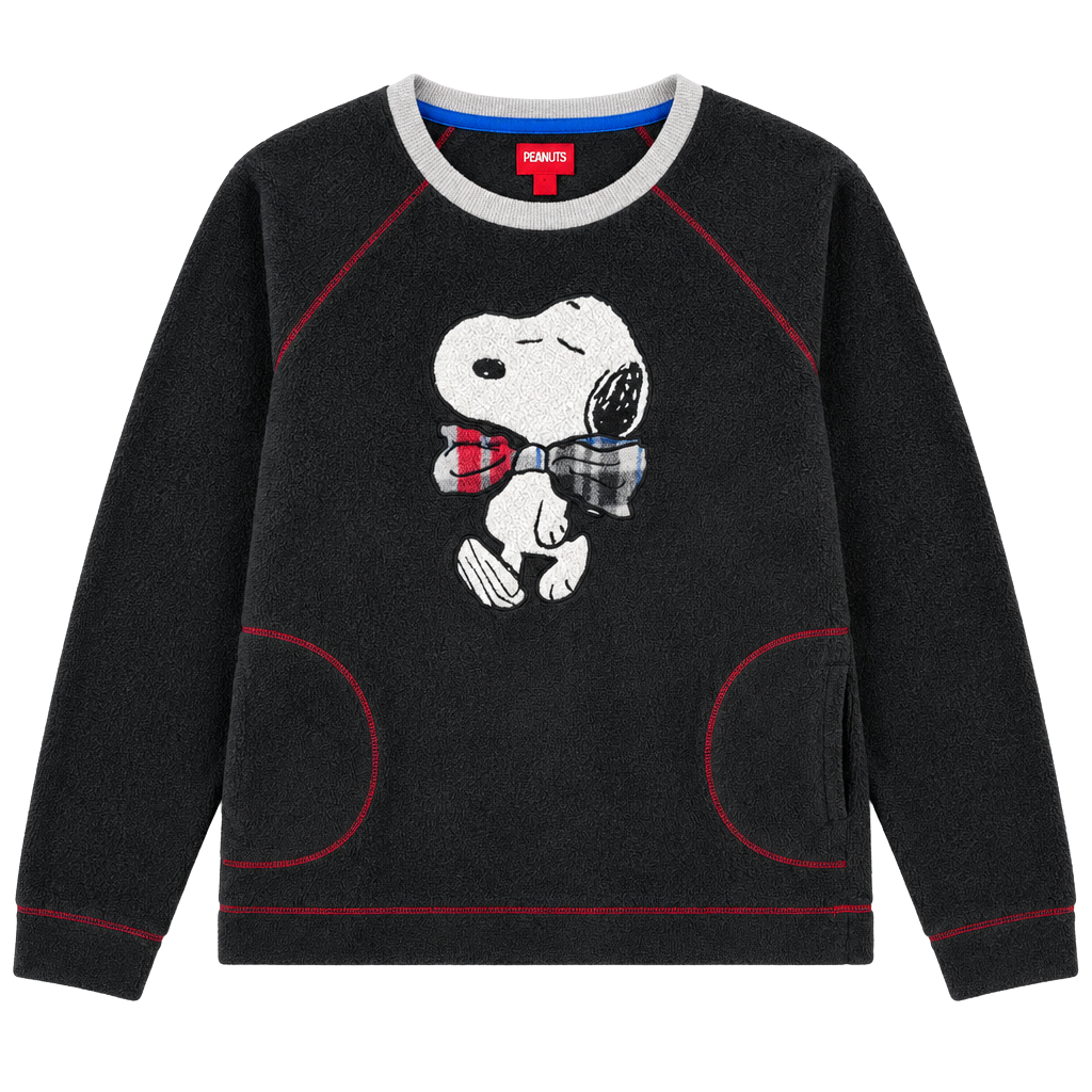 Peanuts Snoopy Fleece Sweatshirt Size M Black 1