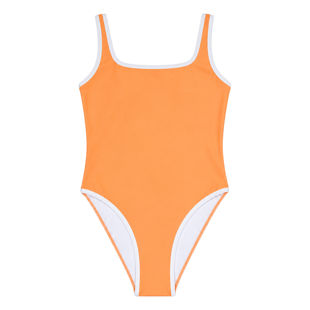 LainSnow Ocean Isle Ribbed One Piece Swimsuit in Cantaloupe - XS 1