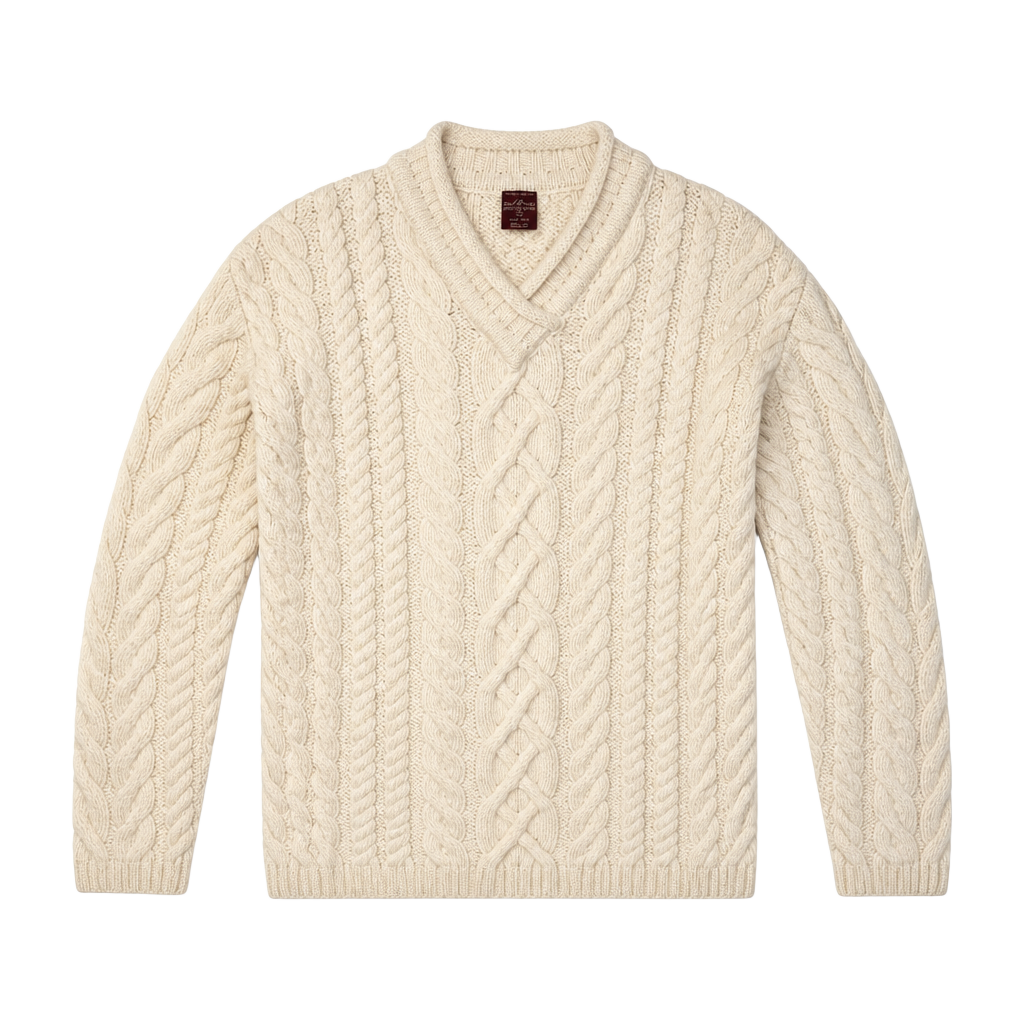 Paul James Cable Knit Sweater Cream Wool SZ S 1
