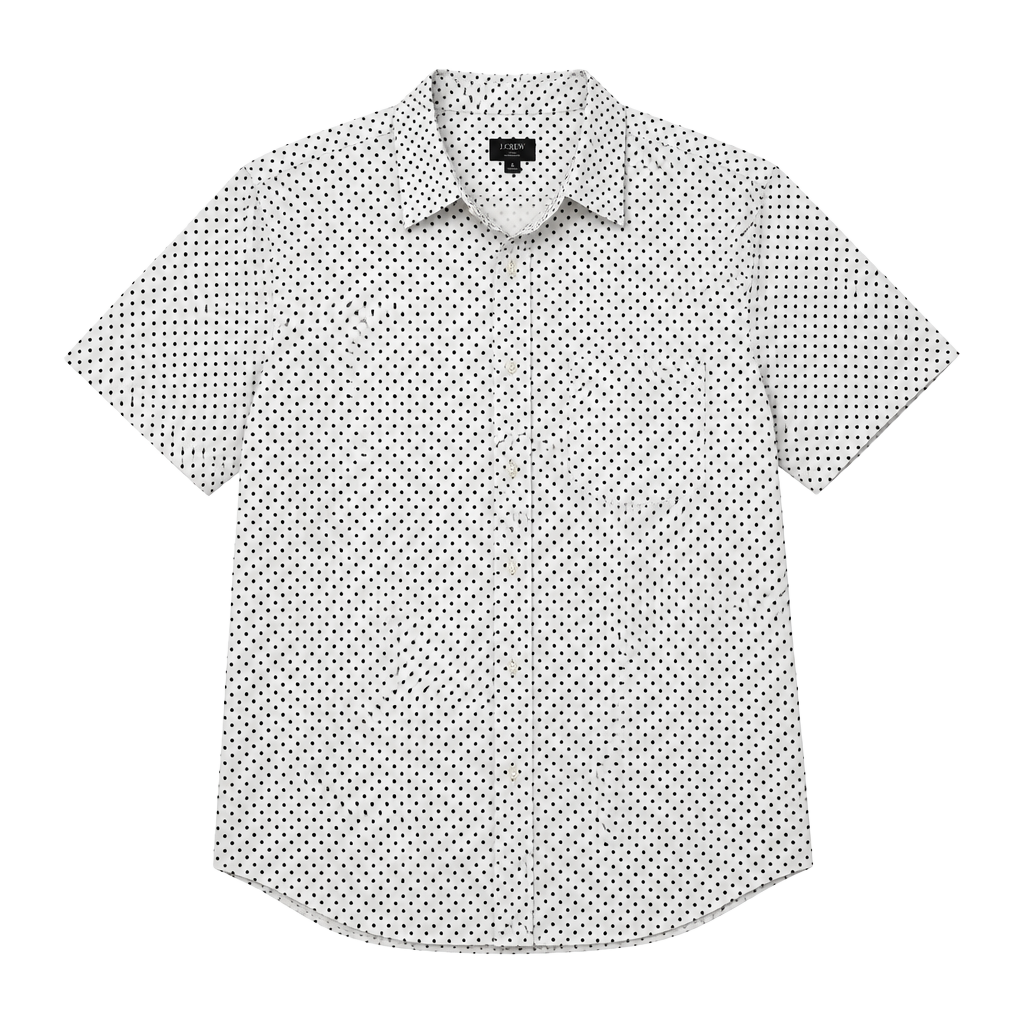 J.Crew Oxford Slim Short Sleeve Button Down Shirt Size L White 1