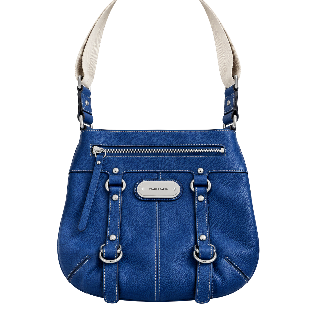 Franco Sarto Blue Leather Crossbody Bag 1