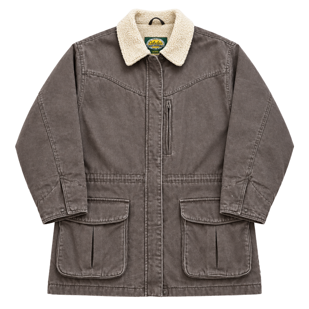 Cabela's Sherpa Lined Canvas Jacket XL Reg Brown Hunting Utility Coat 1