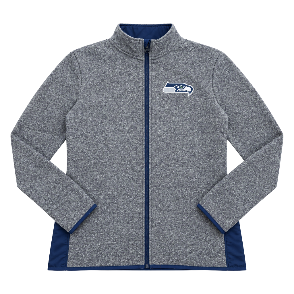NFL Team Apparel Seattle Seahawks Fleece Jacket XL Heather Gray Blue 1