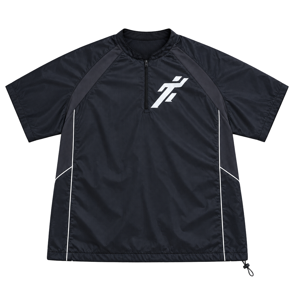 Rawlings Short Sleeve Windbreaker Size XL Black Baseball Jacket 1