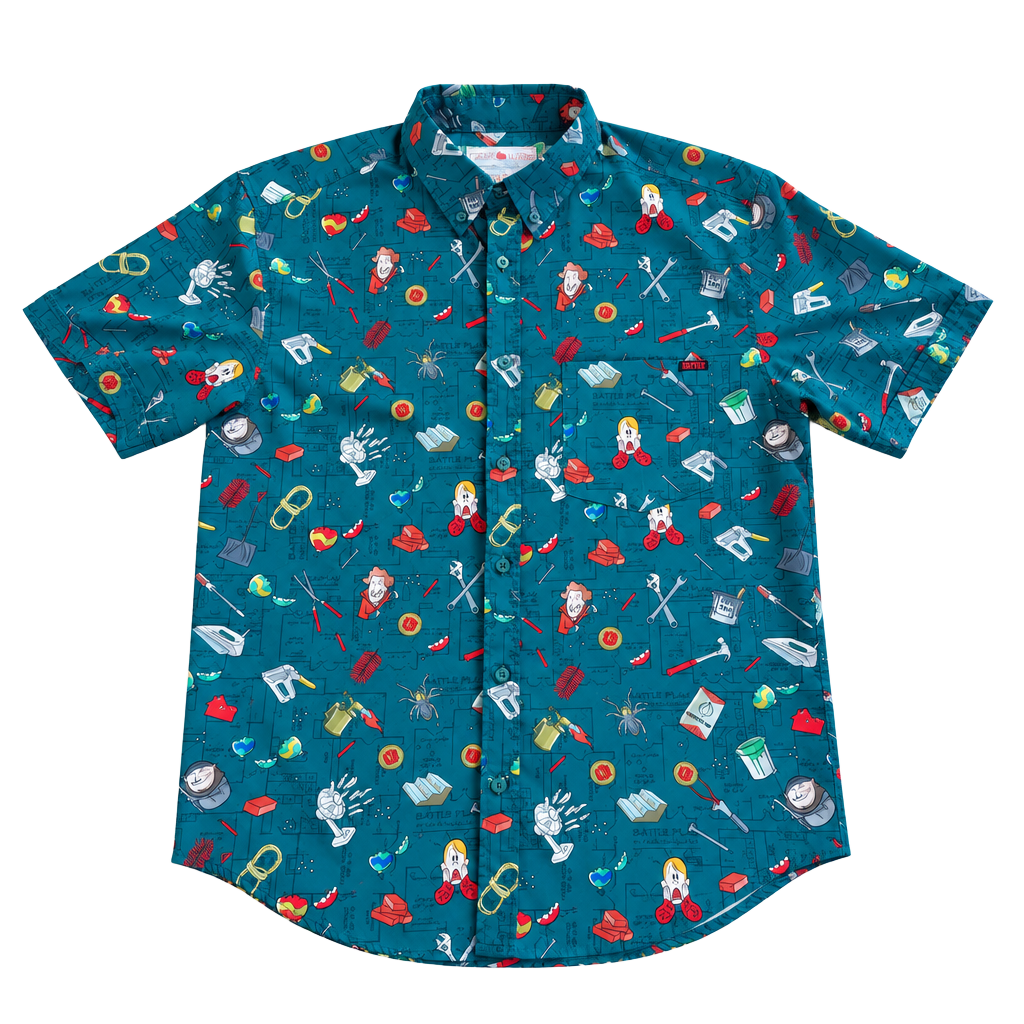 RSVLTS Home Alone Button Up Shirt Medium Green Battle Plan 1