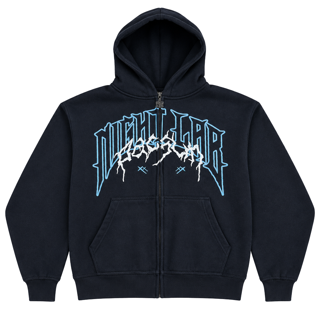 PacSun x NL25h+ Night Lab Zip Up Hoodie Size S Black Graphic 1