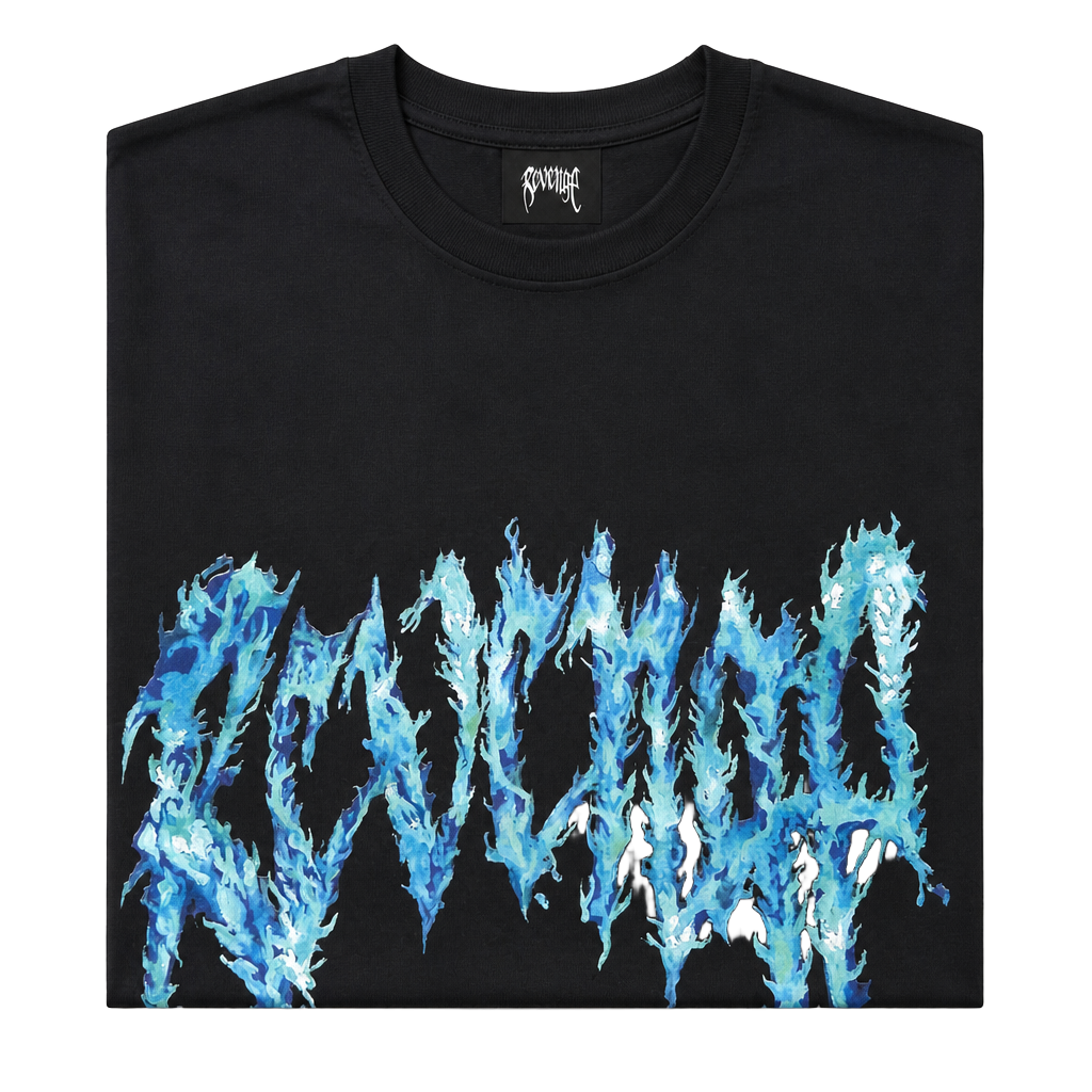 Revenge Blue Inferno T-Shirt Black Size M 1