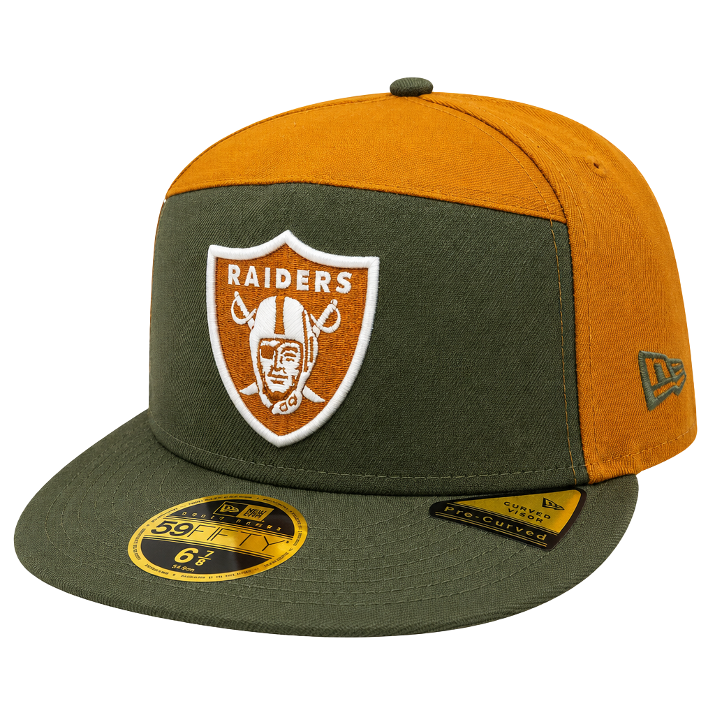 Las Vegas Raiders New Era 59FIFTY Split Panel Fitted Hat 6 7/8 Olive Brown 1