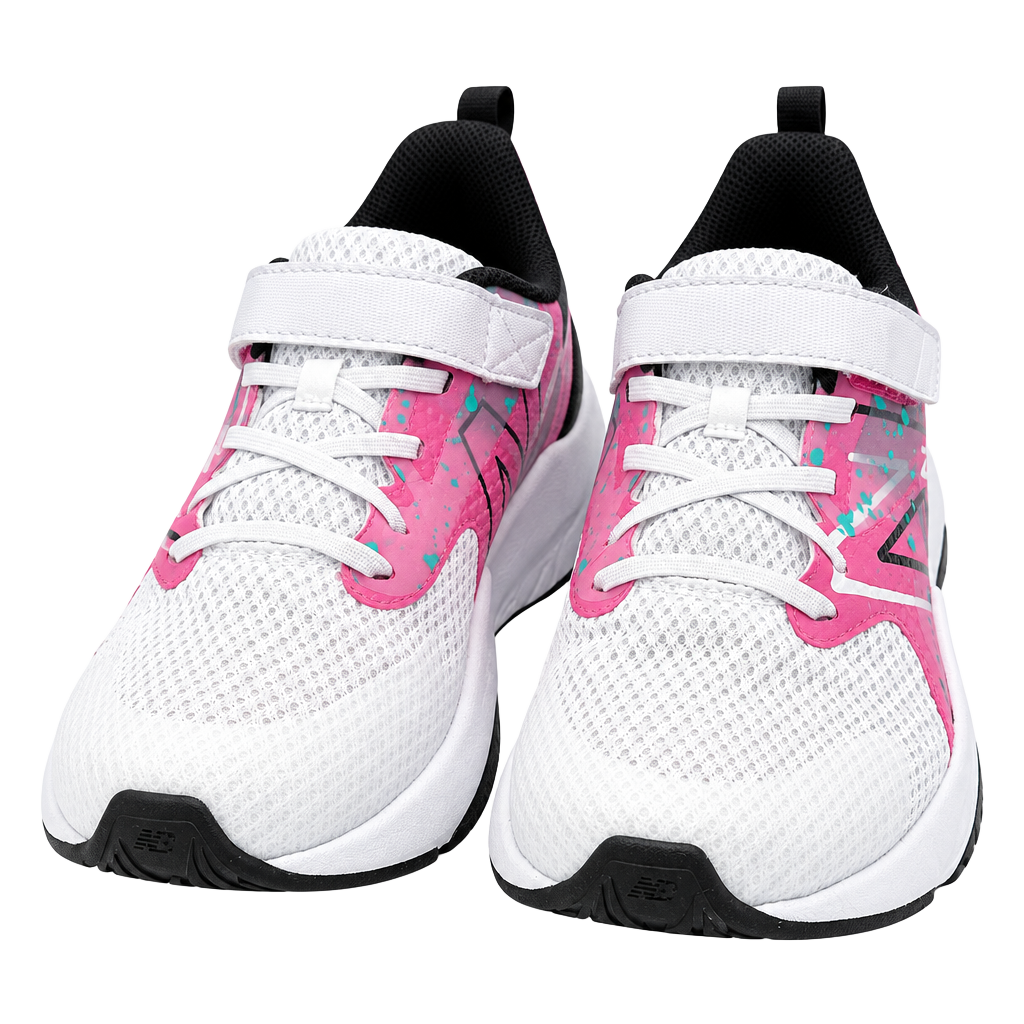 New Balance YTRAVFP2 Big Kids 5.5 White Pink Teal Strap Athletic Sneakers 1