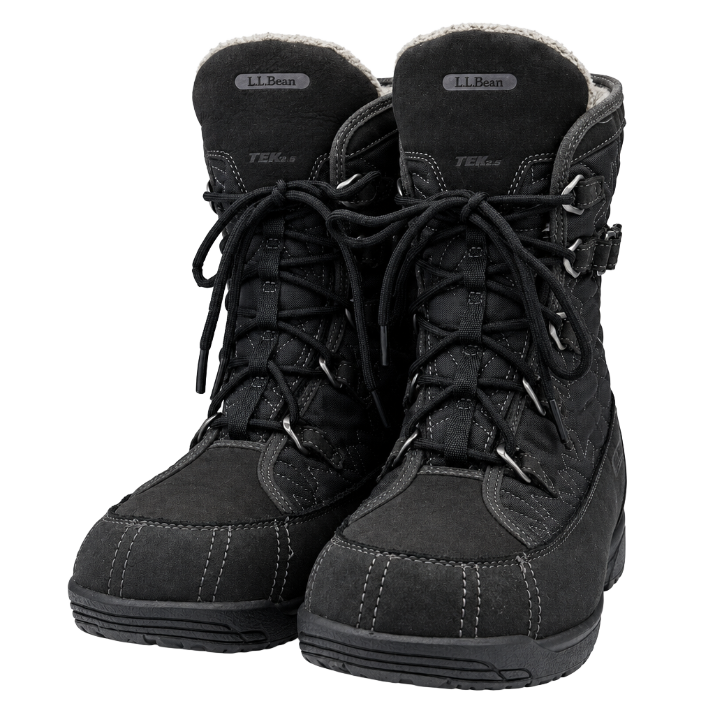 LL Bean Womens 11 M TEK2.5 Primaloft 200g Insulated Black Snow Winter Boots 1