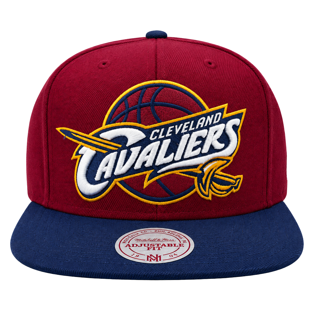2014 Mitchell & Ness Cleveland Cavaliers XL Logo Snapback Hat Burgundy NBA 1