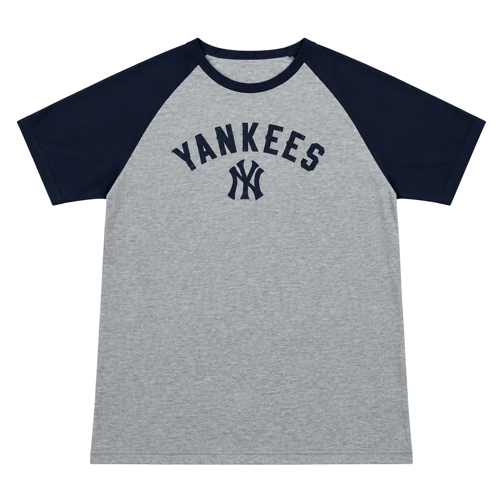 Wright & Ditson New York Yankees Men’s XL Raglan T Shirt Gray Navy MLB 1