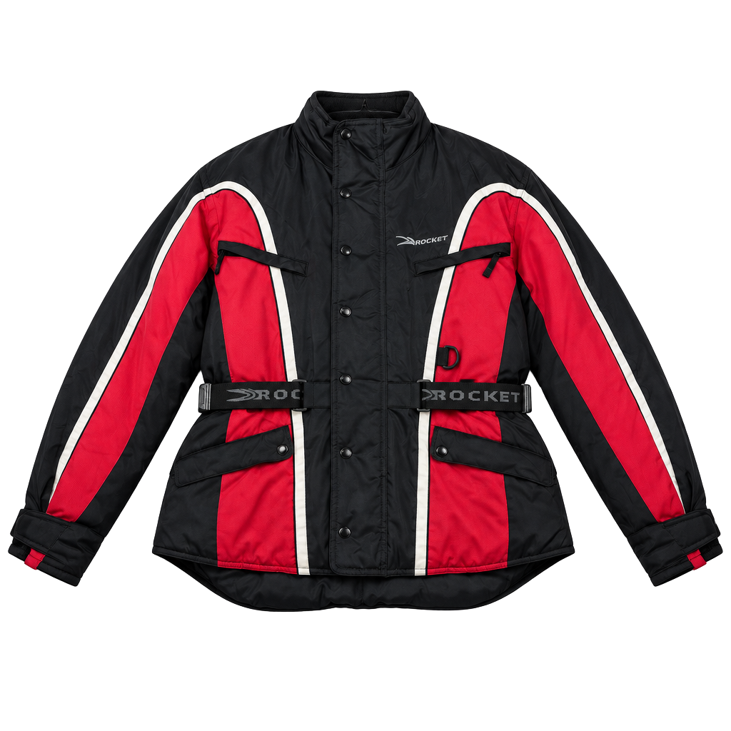 Joe Rocket Motorcycle Jacket Womens XL Red Black Padded Riding Biker Y2K 1