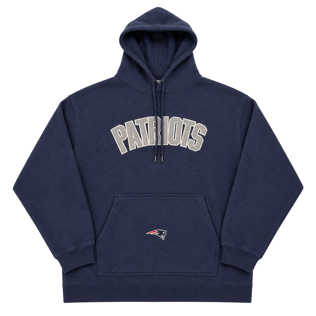 Vintage 90s Reebok New England Patriots Hoodie Men's XXL NFL Football Blue 1