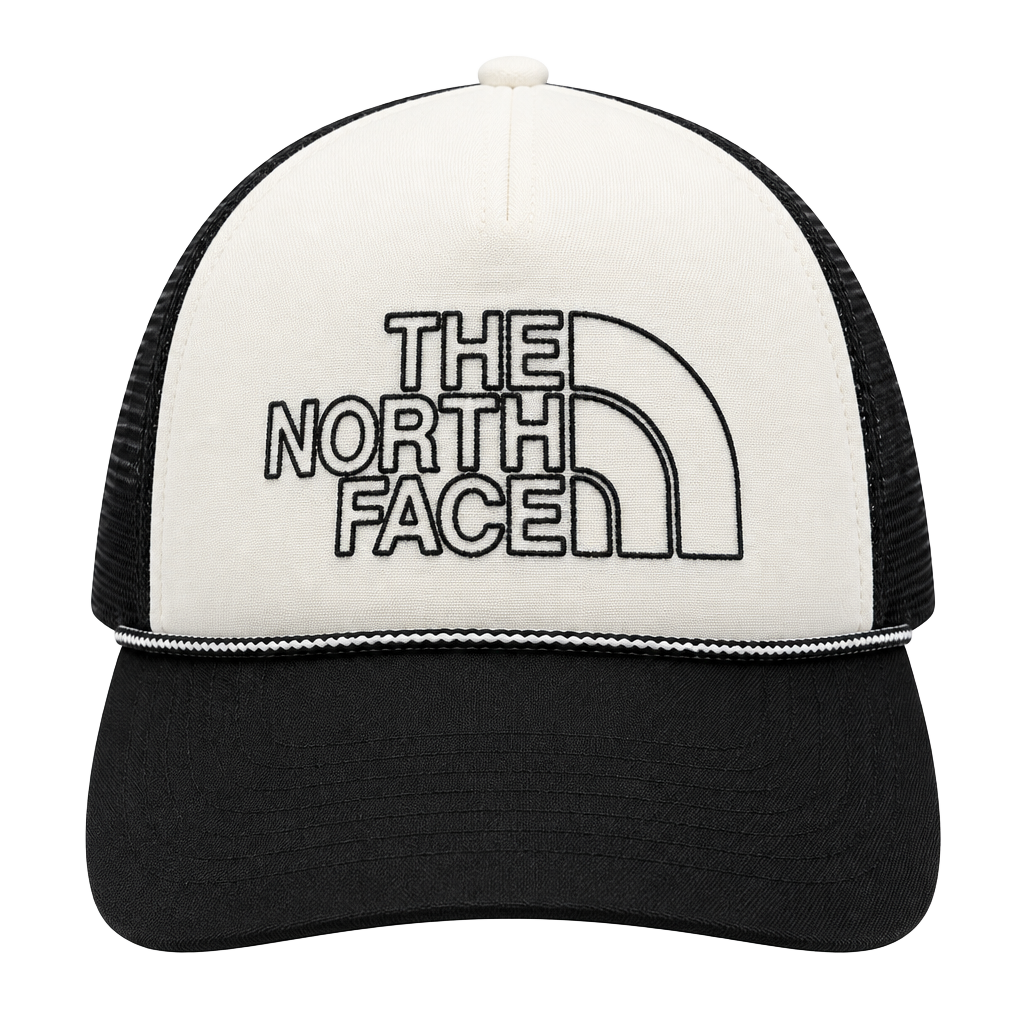The North Face Trucker Hat Black White Rope Snapback Mesh Logo One Size 1