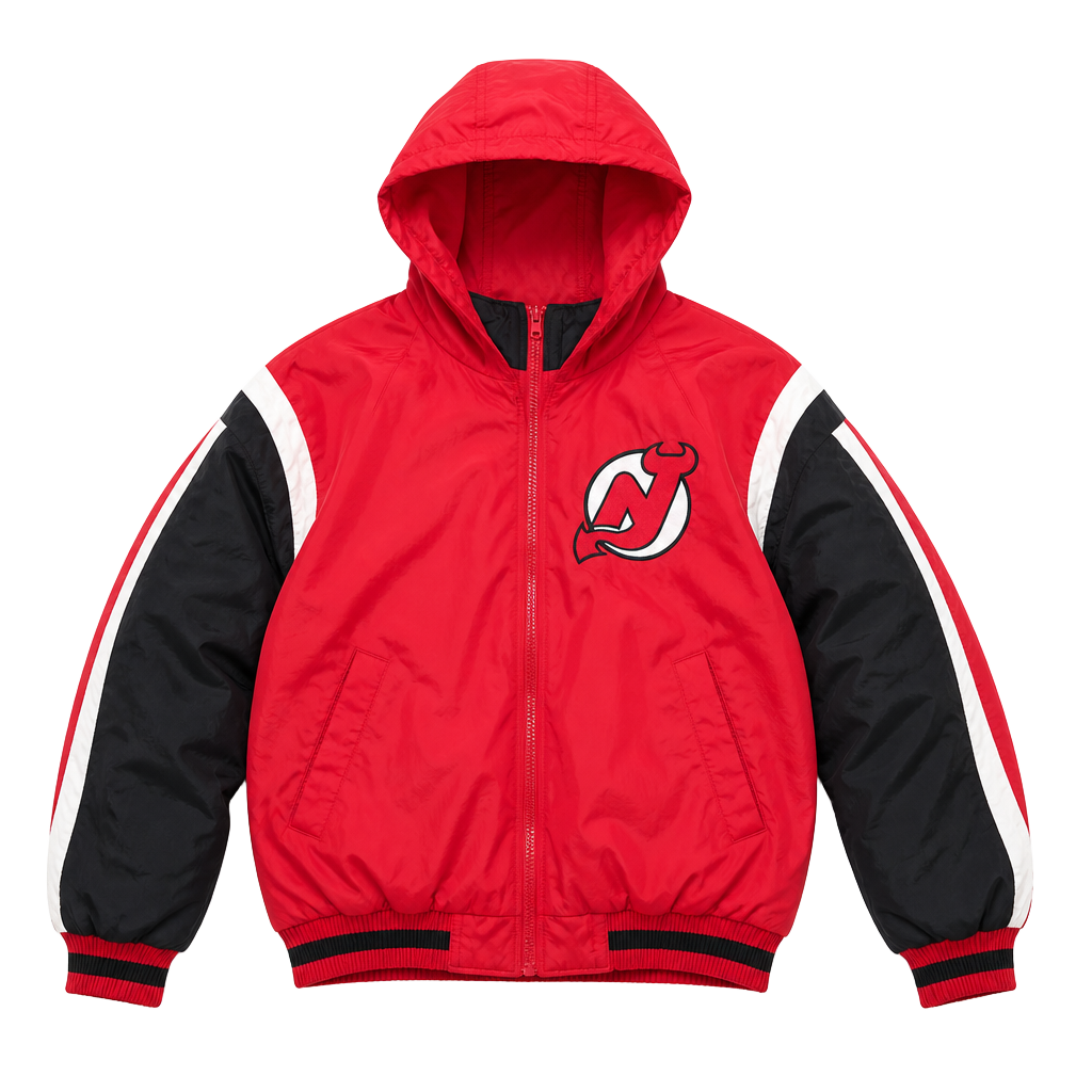 Vintage 90s Winning Goal New Jersey Devils Kids Puffer Jacket Size 4 1