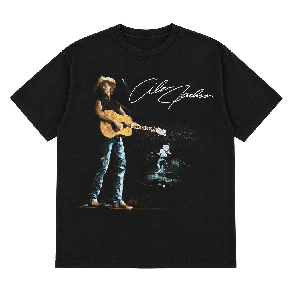Cronies Alan Jackson Concert T-Shirt Size Large Black Cotton 1