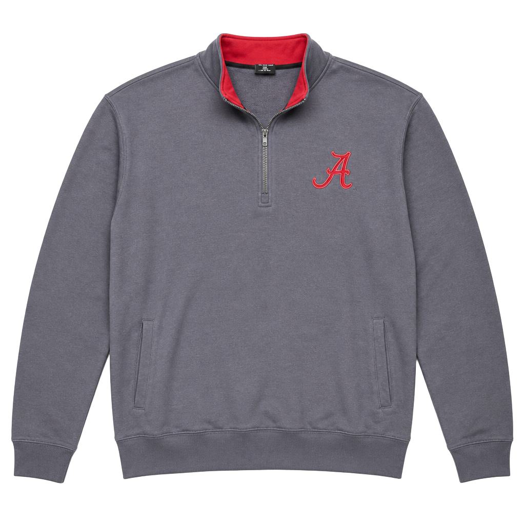 Colosseum Alabama Crimson Tide Quarter Zip Pullover XXL Charcoal 1