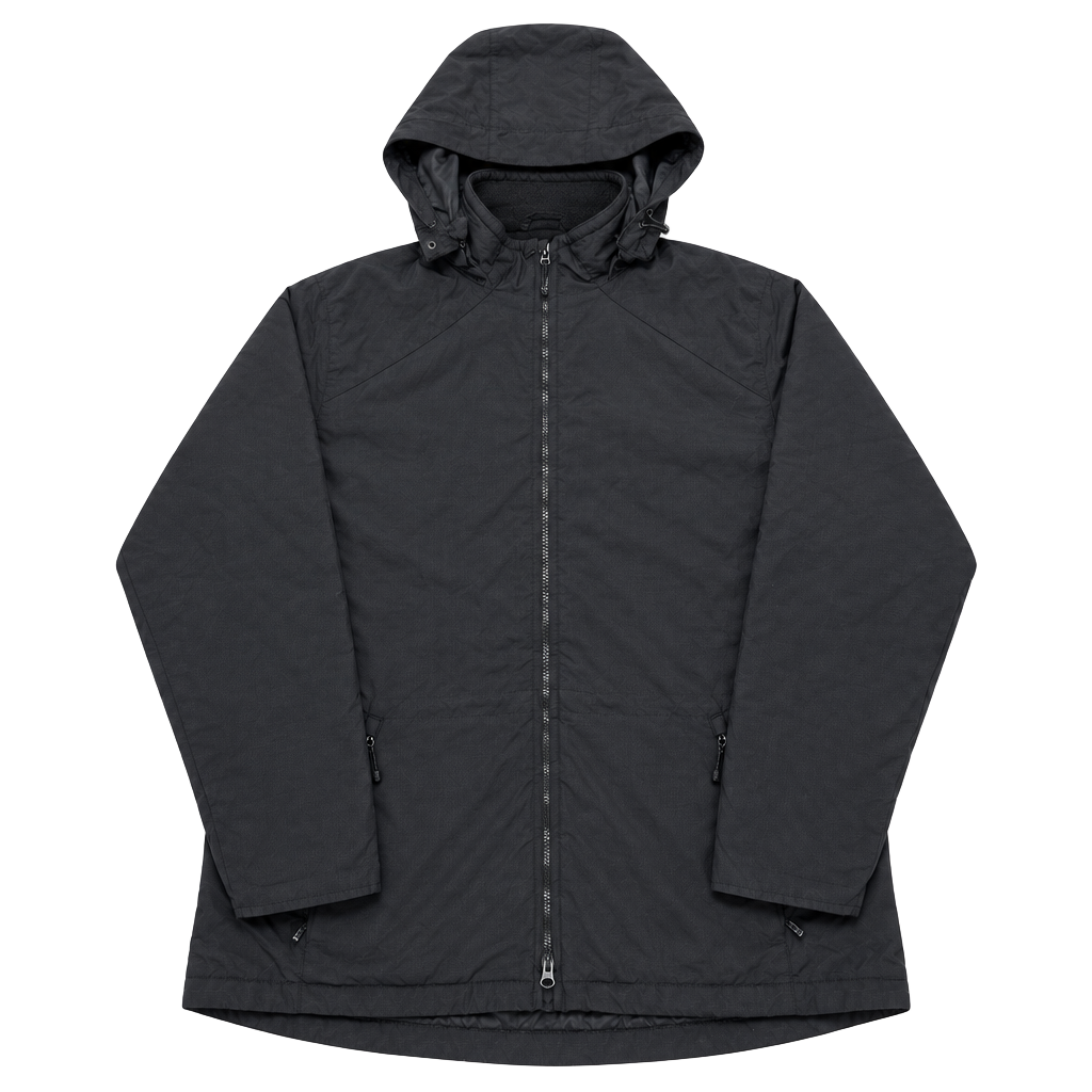 Eddie Bauer Hooded Jacket Size XL Black Full Zip Fleece Lined 1