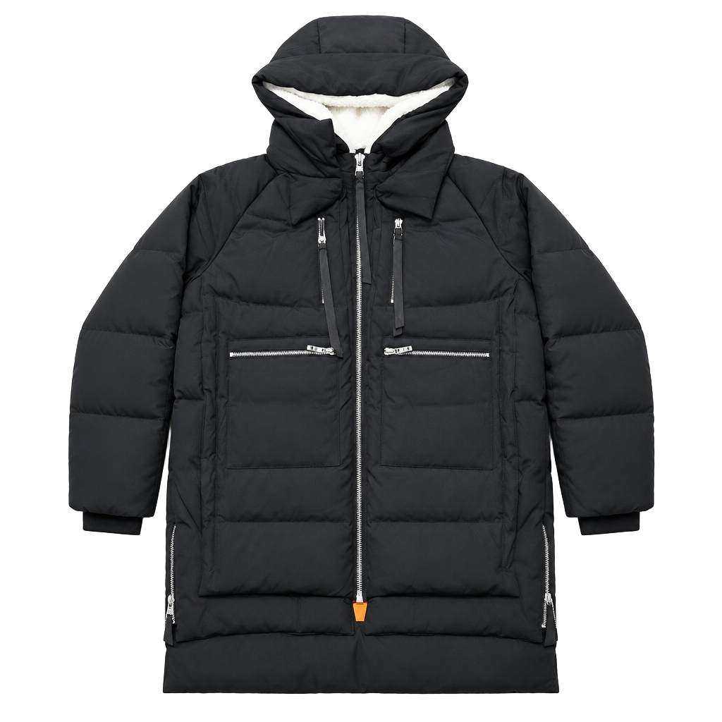 OROLAY Women's Black Long Down Puffer Winter Coat S Hooded Sherpa Lined Parka 1