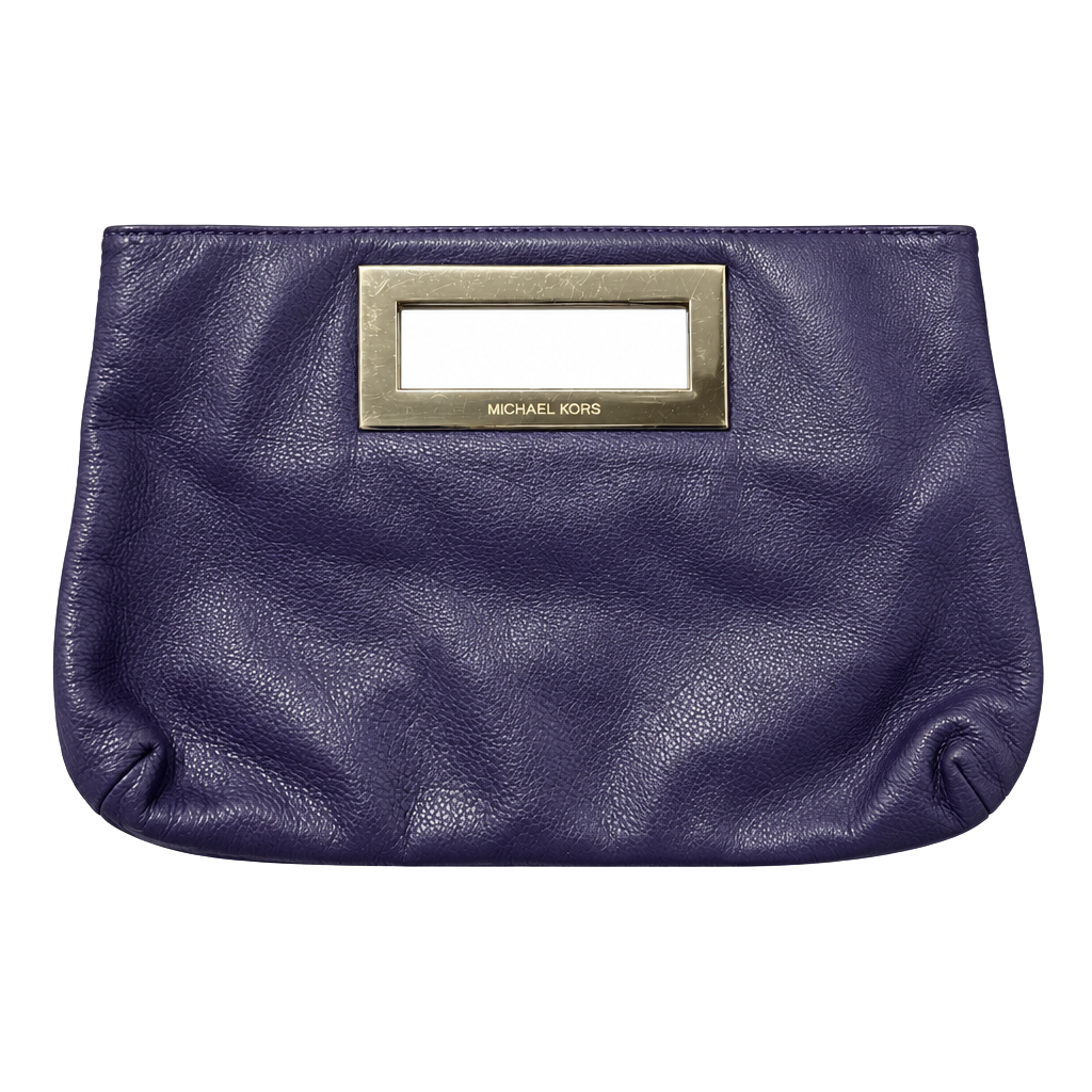 Michael Kors Berkley Purple Leather Clutch Handbag 1