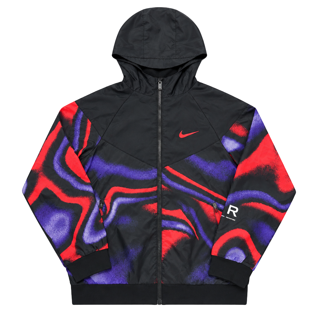 Nike Air Windbreaker Jacket Black Multi Abstract Women’s M 1