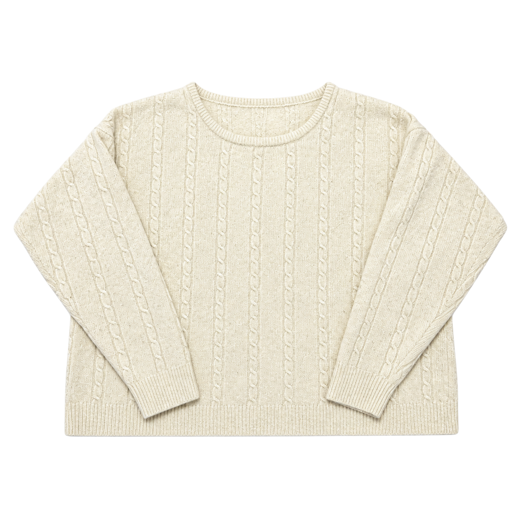 Kalliope Cropped Cable Knit Sweater 1