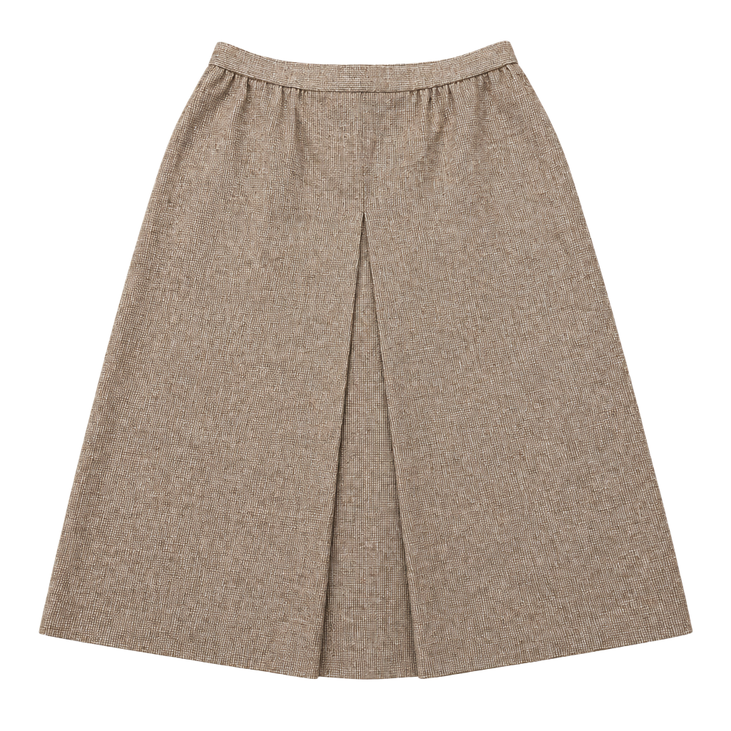 Vintage 1970s Evan-Picone Brown Wool Blend Midi Skirt Size 12 ILGWU Union Made 1