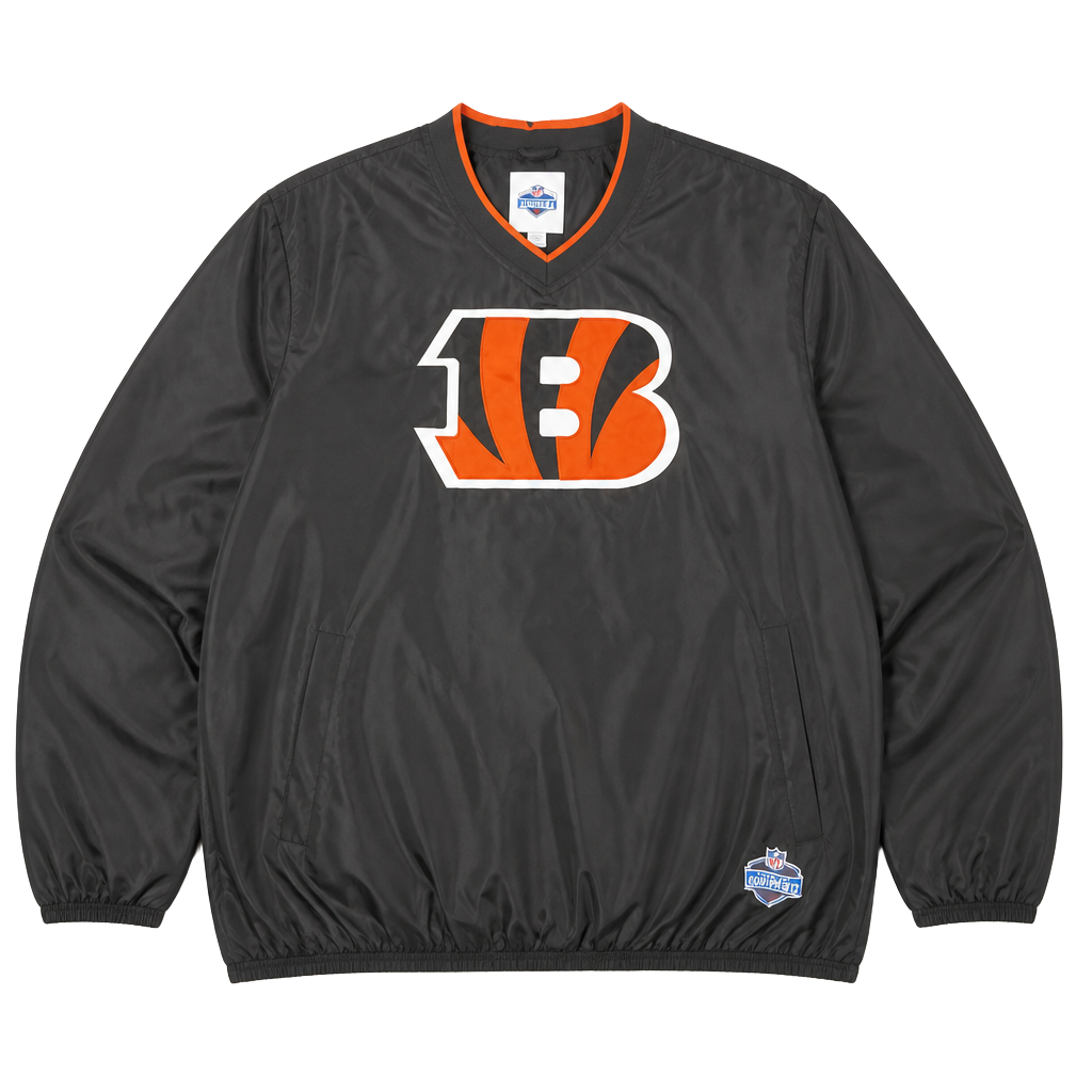 NFL Combine Cincinnati Bengals Crossover Vneck Pullover Size XL Black NWT 1