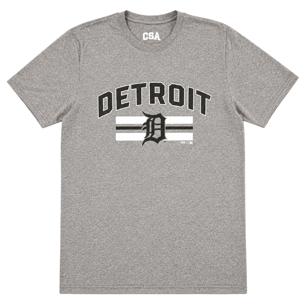 CSA Detroit Tigers Size M Gray T-Shirt MLB Genuine Merchandise Polyester New 1