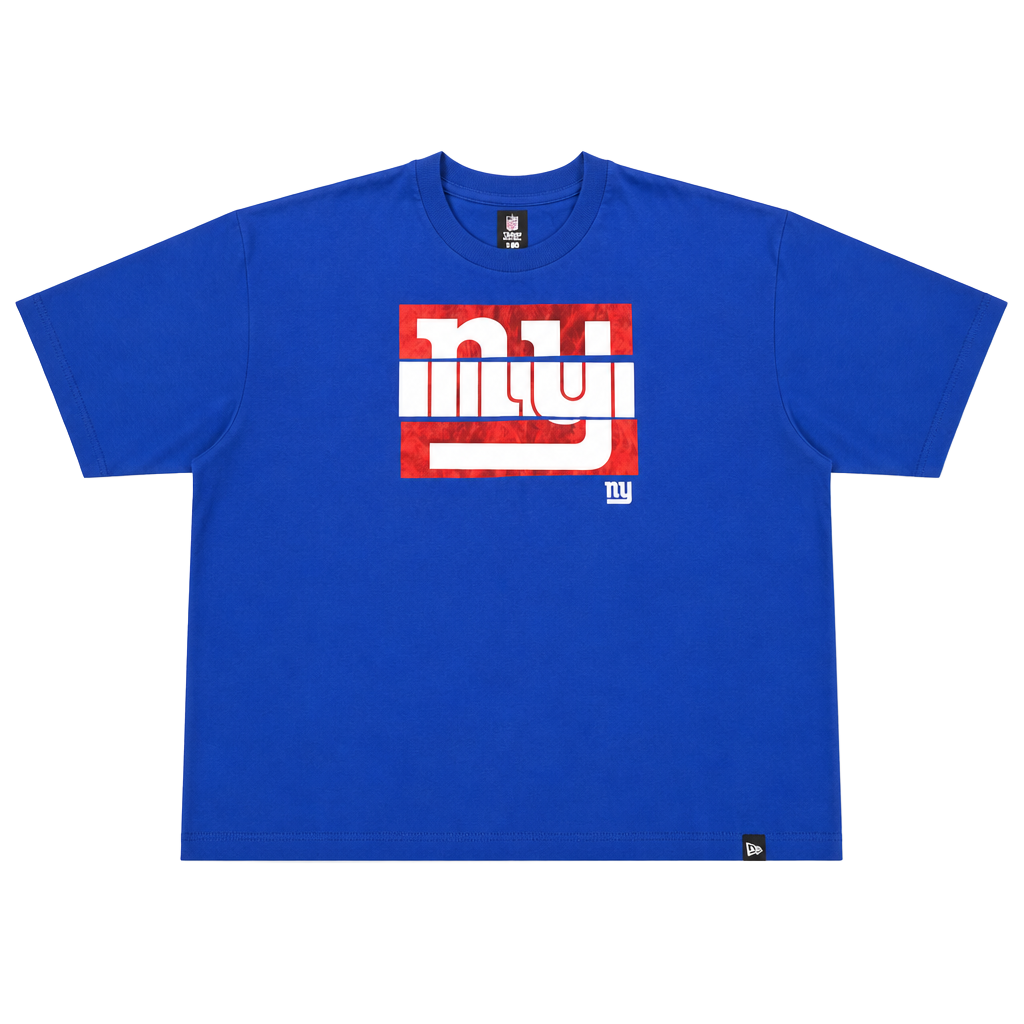 New Era New York Giants Foil Logo Crop Tee Women’s Size XL Blue New 1