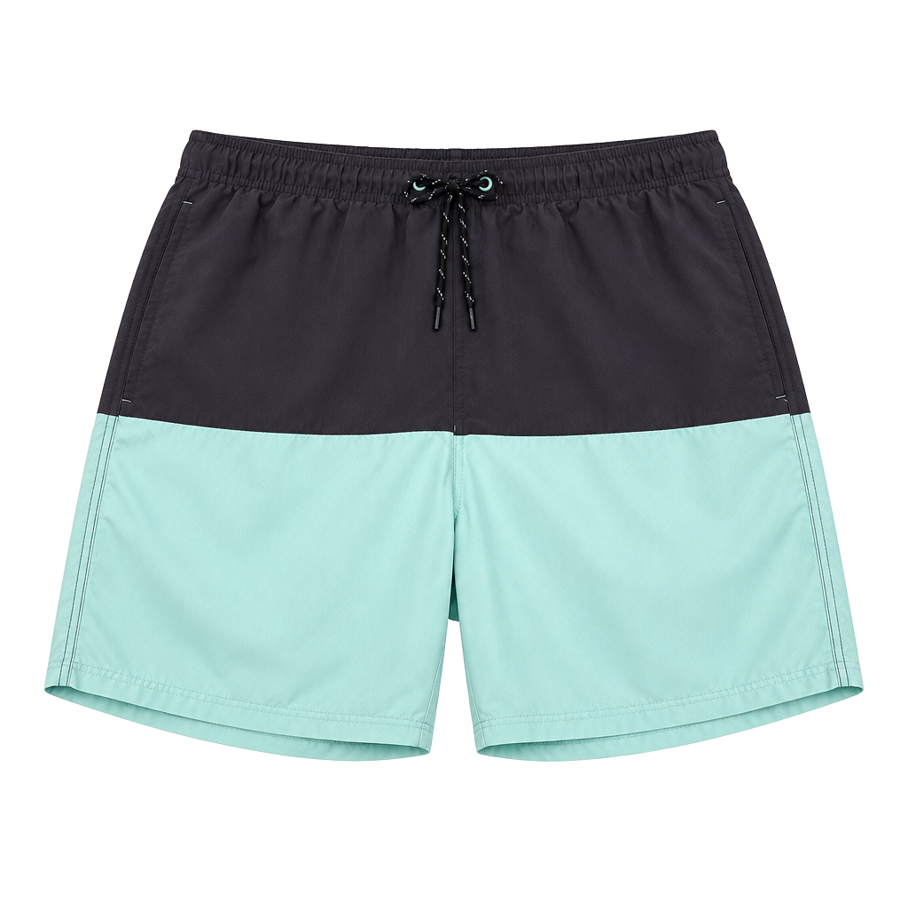 George Swim Trunks Size M (32-34) Green Black Colorblock 1