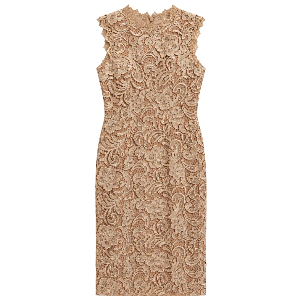 Gold Lace Cocktail Dress 1