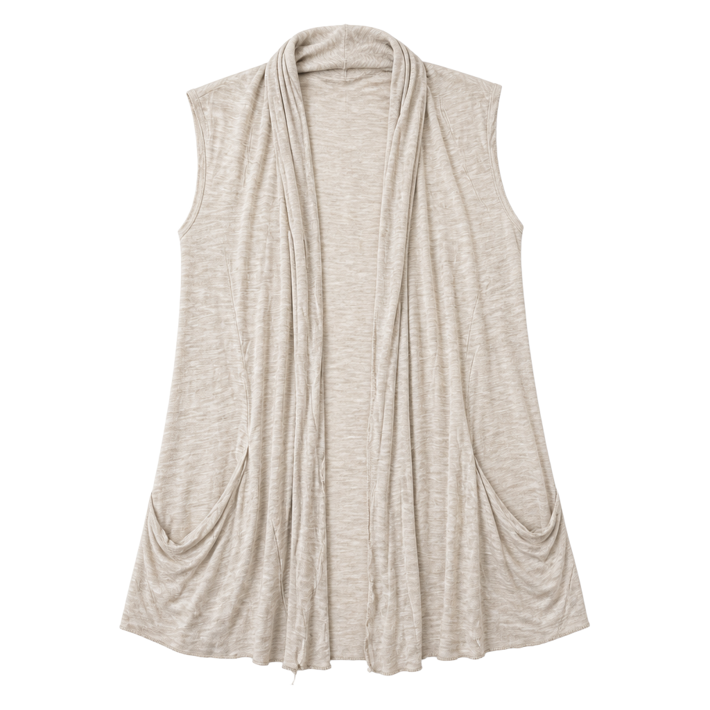 Ambiance Apparel Open Front Cardigan Vest Size M Gray Sleeveless Pockets 1