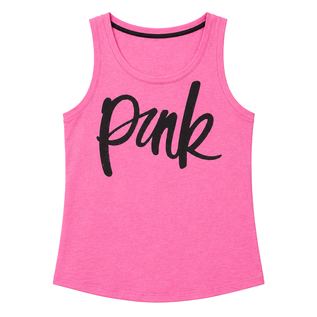 Victoria's Secret Pink Tank Top Size S Hot Pink Script Logo Scoop Neck 1