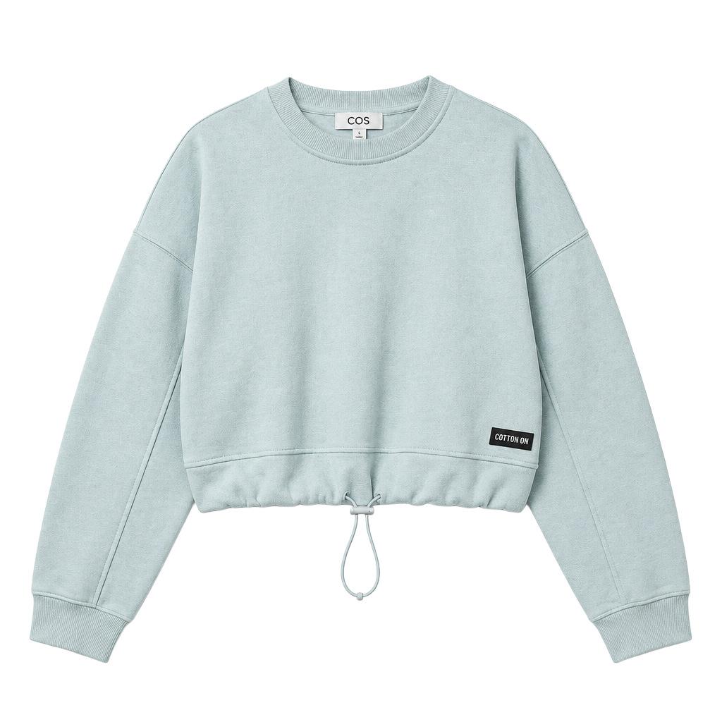 Calvin Klein Jeans Cropped Sweatshirt Size XS Light Blue Crewneck 1