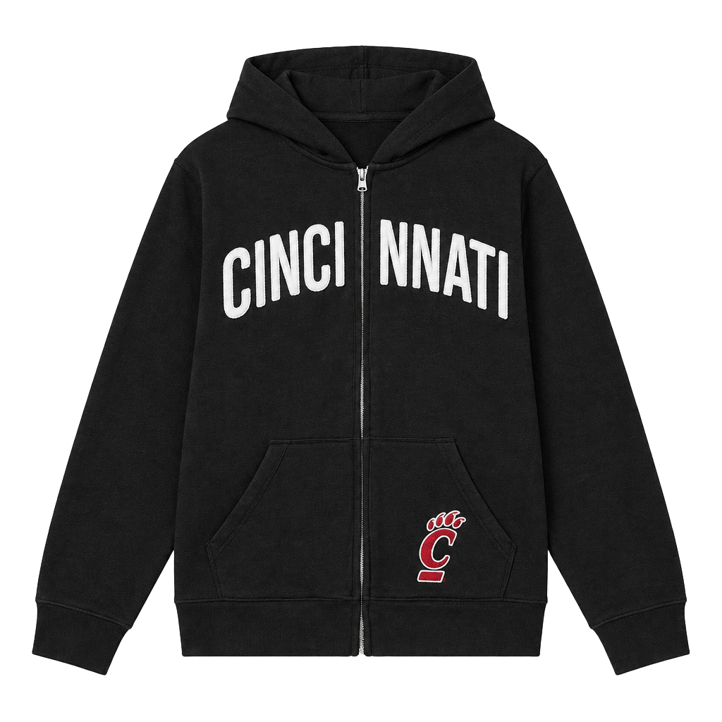 47 Brand Cincinnati Bearcats Full-Zip Hoodie Size M small stain as pictured 1