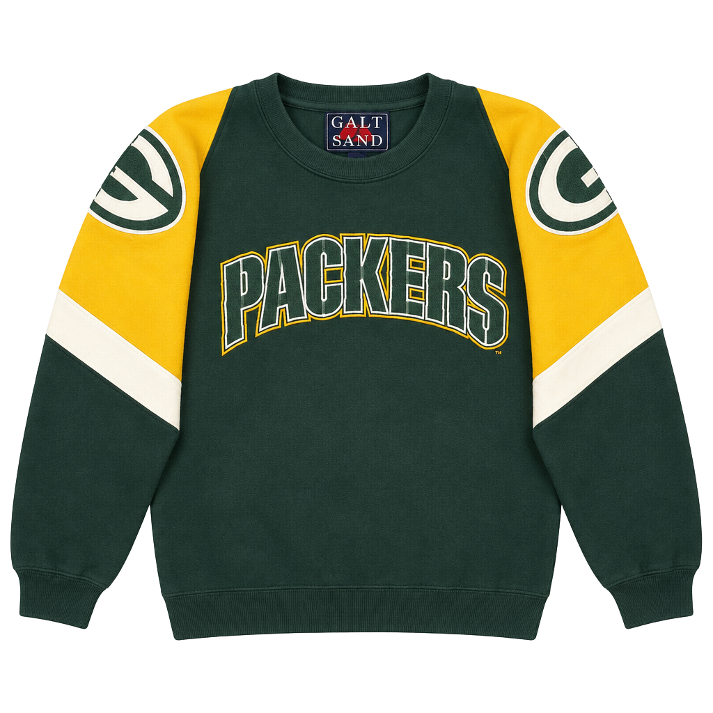 Vintage 1990s Galt Sand Green Bay Packers Crewneck Sweatshirt Size Large 1