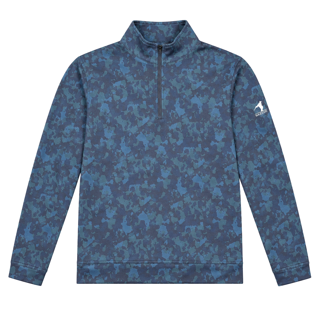 Peter Millar Crown Sport 1/4 Zip Pullover Size M Blue Camo Hazeltine 1